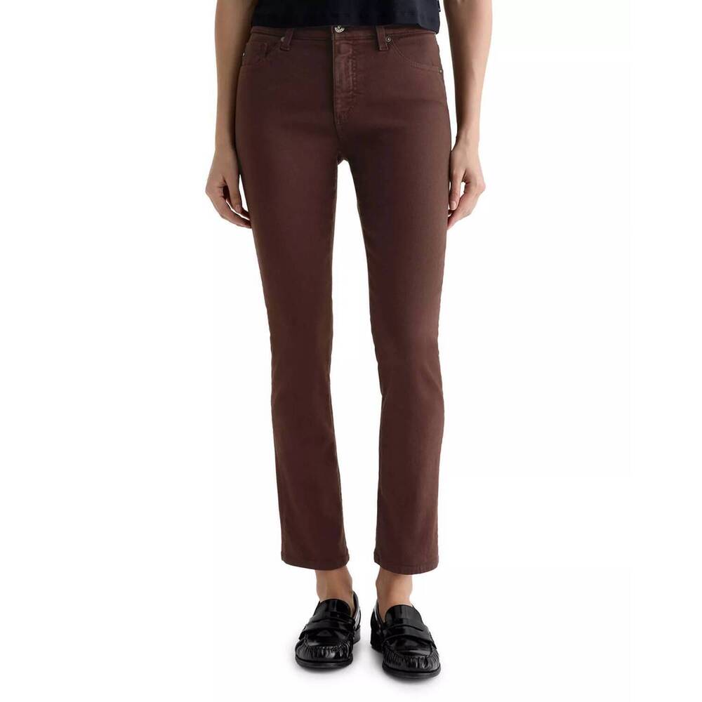 NEW AG JEANS mari mid rise slim straight jeans in coffee bean